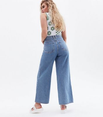 Click to view product details and reviews for Turn Up The Volume Blue Extreme Wide Leg Jeans New Look.