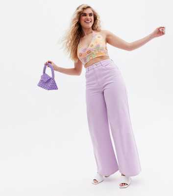 Turn up the Volume Lilac Extreme Wide Leg Jeans