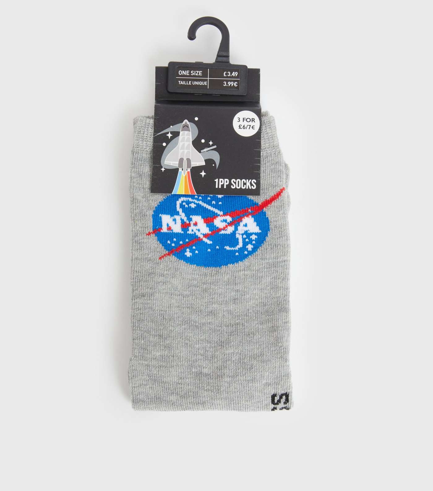 Grey NASA Logo Socks Image 2