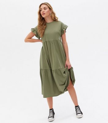 new look olive dress