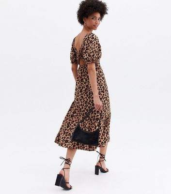 New look animal 2025 print midi dress