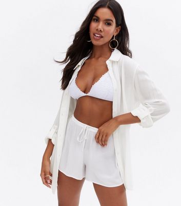 White Long Sleeve Beach Shirt | New Look