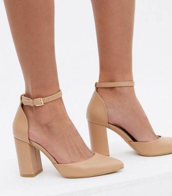 Nude block heel 2025 court shoe