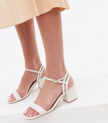 New look best sale white strappy heels