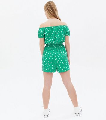 green bardot playsuit