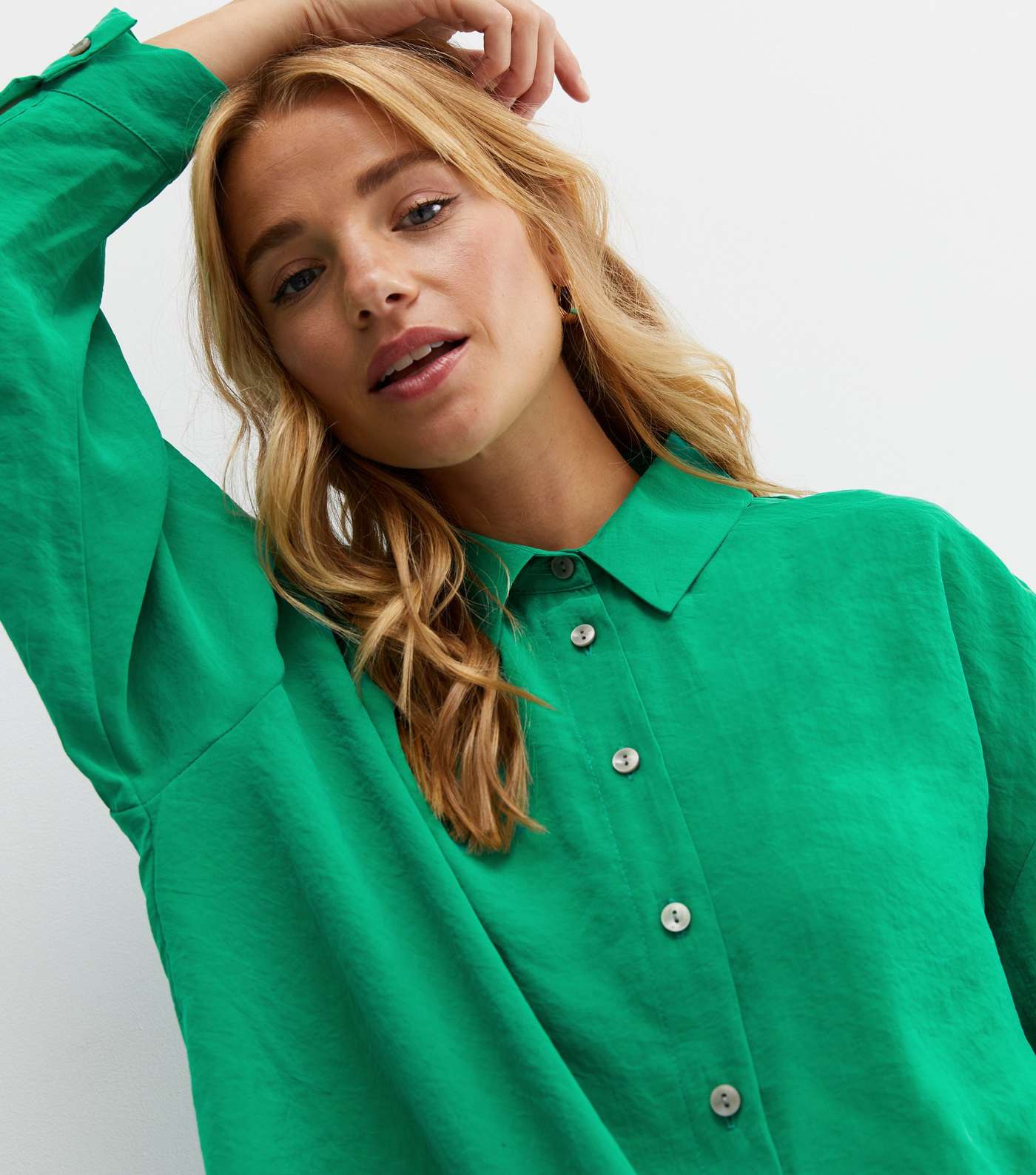 Green Long Sleeve Oversized Shirt