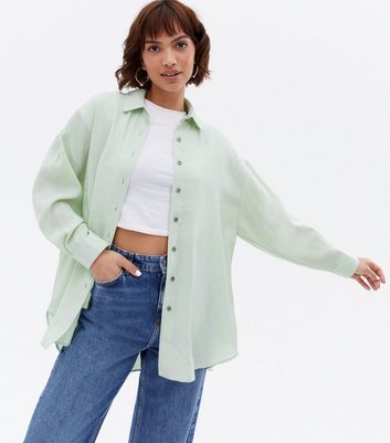 Click to view product details and reviews for Light Green Long Sleeve Oversized Shirt New Look.