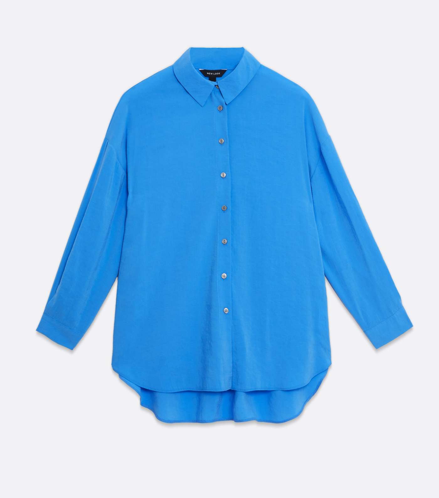 Bright Blue Long Sleeve Oversized Shirt Image 5