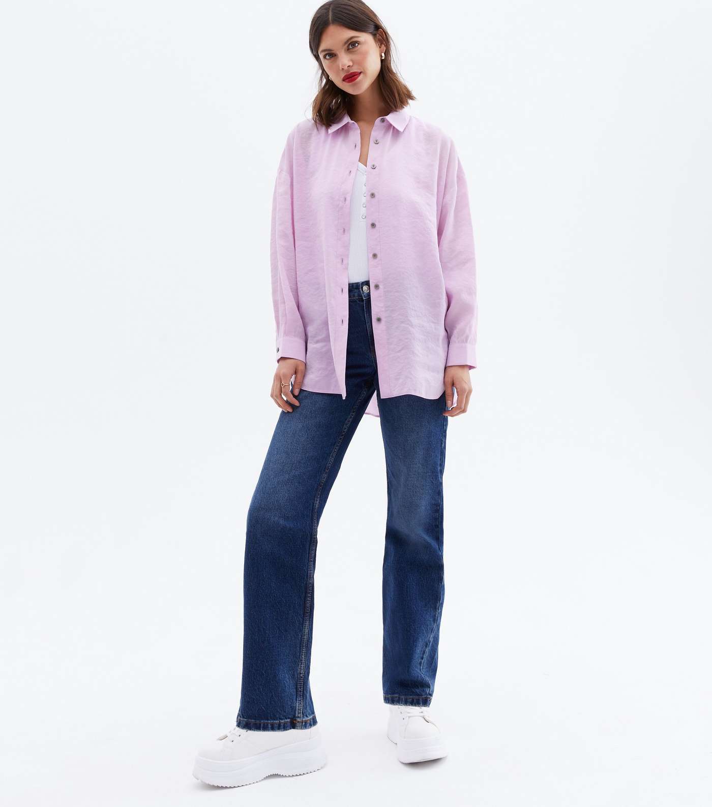 Lilac Long Sleeve Oversized Shirt Image 2
