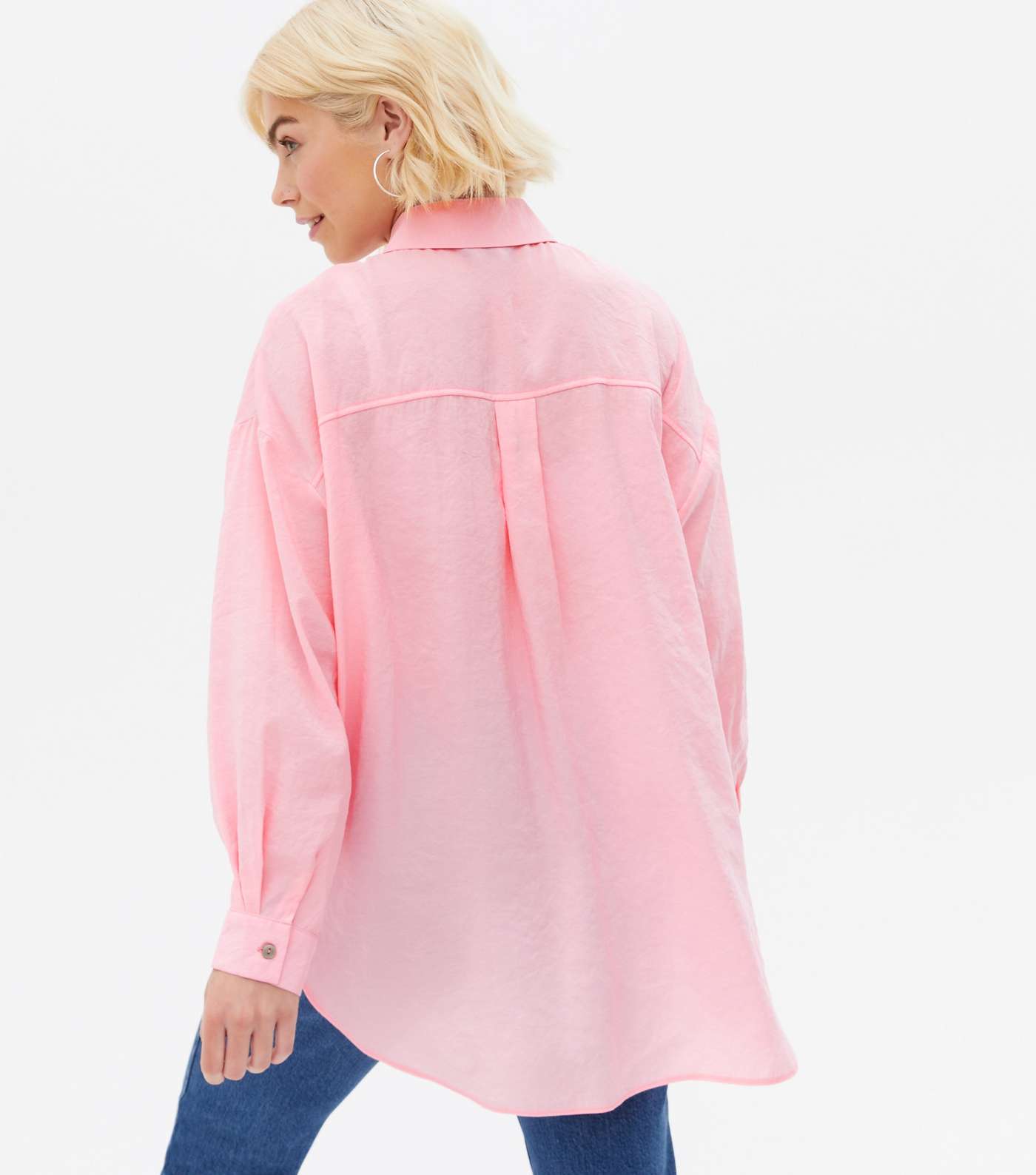 Pink Long Sleeve Oversized Shirt Image 4