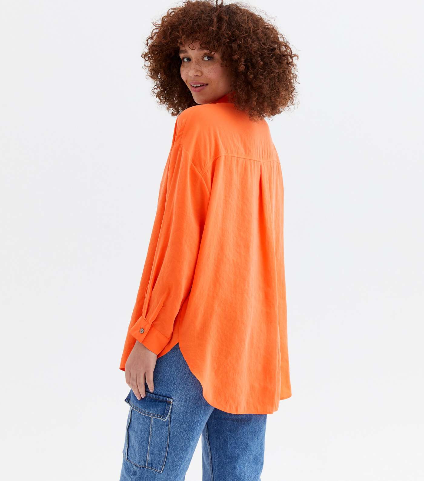 Burnt Orange Long Sleeve Oversized Shirt Image 4