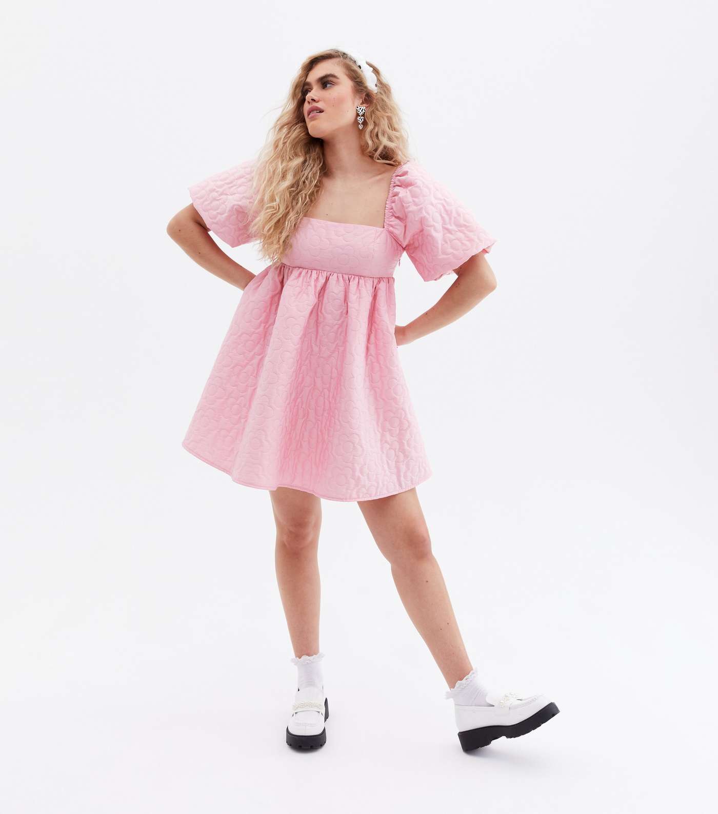 Pretty in Pink Puff Sleeve Mini Dress Image 3