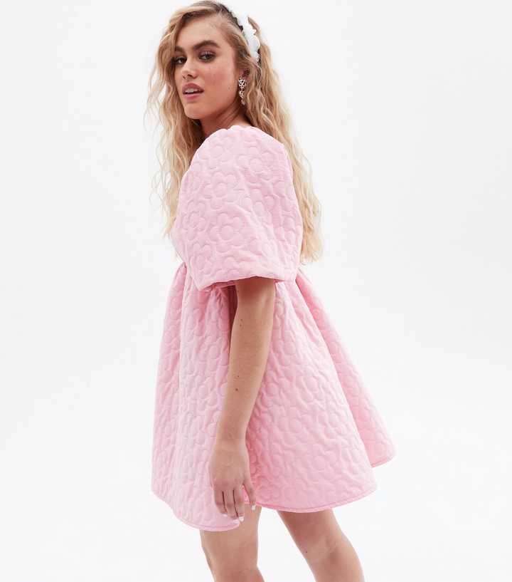 Pink Puffy Babydoll Dress