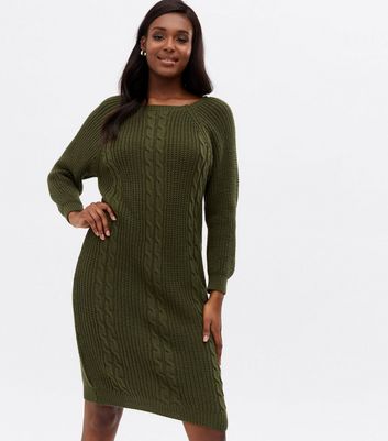 cable knitted midi dress