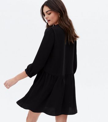 Black button smock store dress