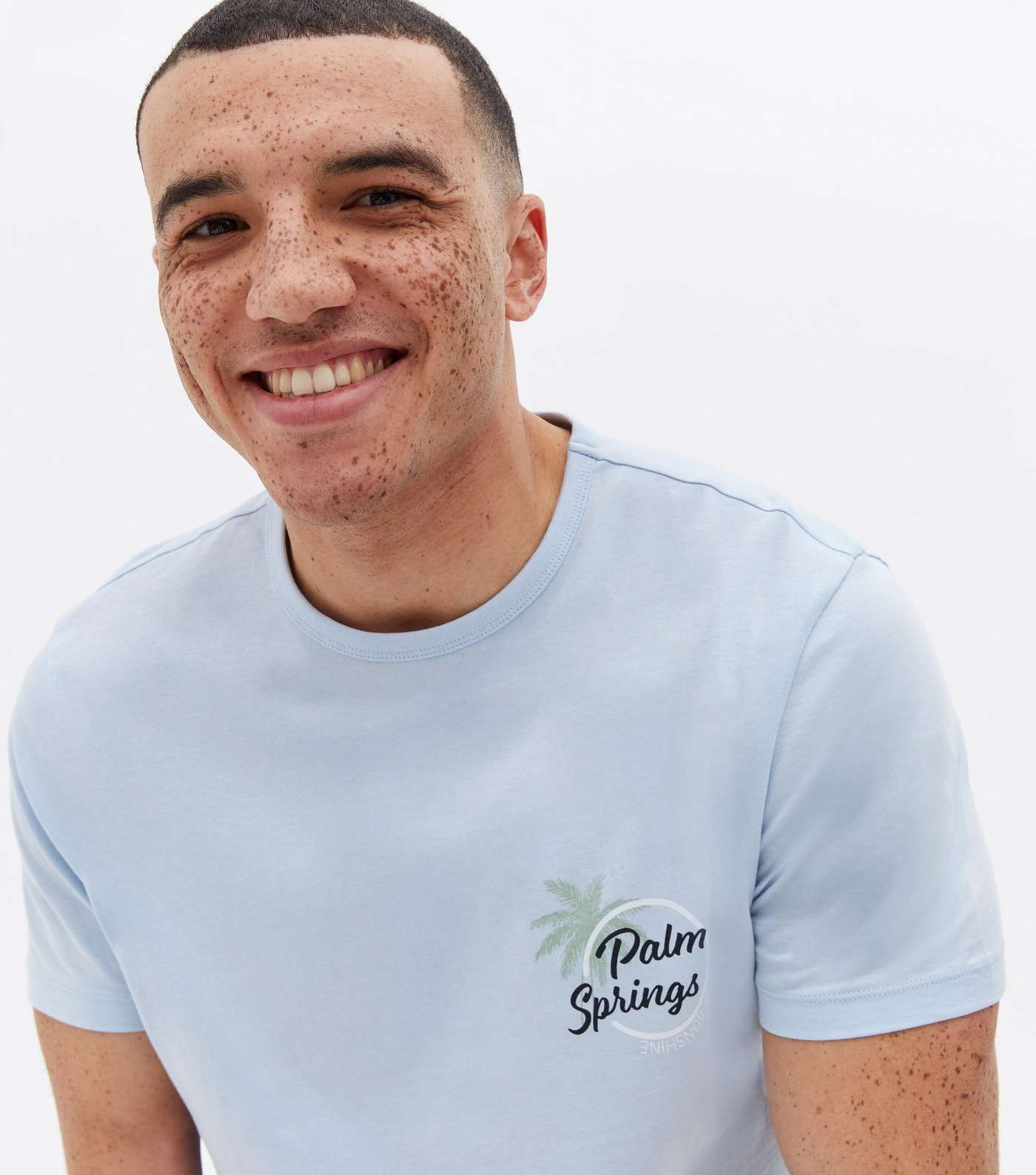 Pale Blue Palm Springs Logo T-Shirt