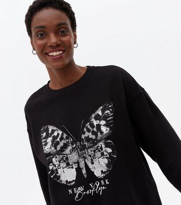 Black butterfly outlet sweatshirt