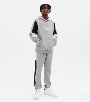 New Look Boys' Grey Marl NYC Logo Hoodie and Jogger Set - 9 Years