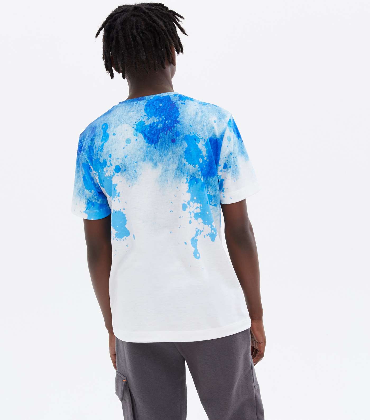 Boys Bright Blue Splatter Logo T-Shirt Image 4