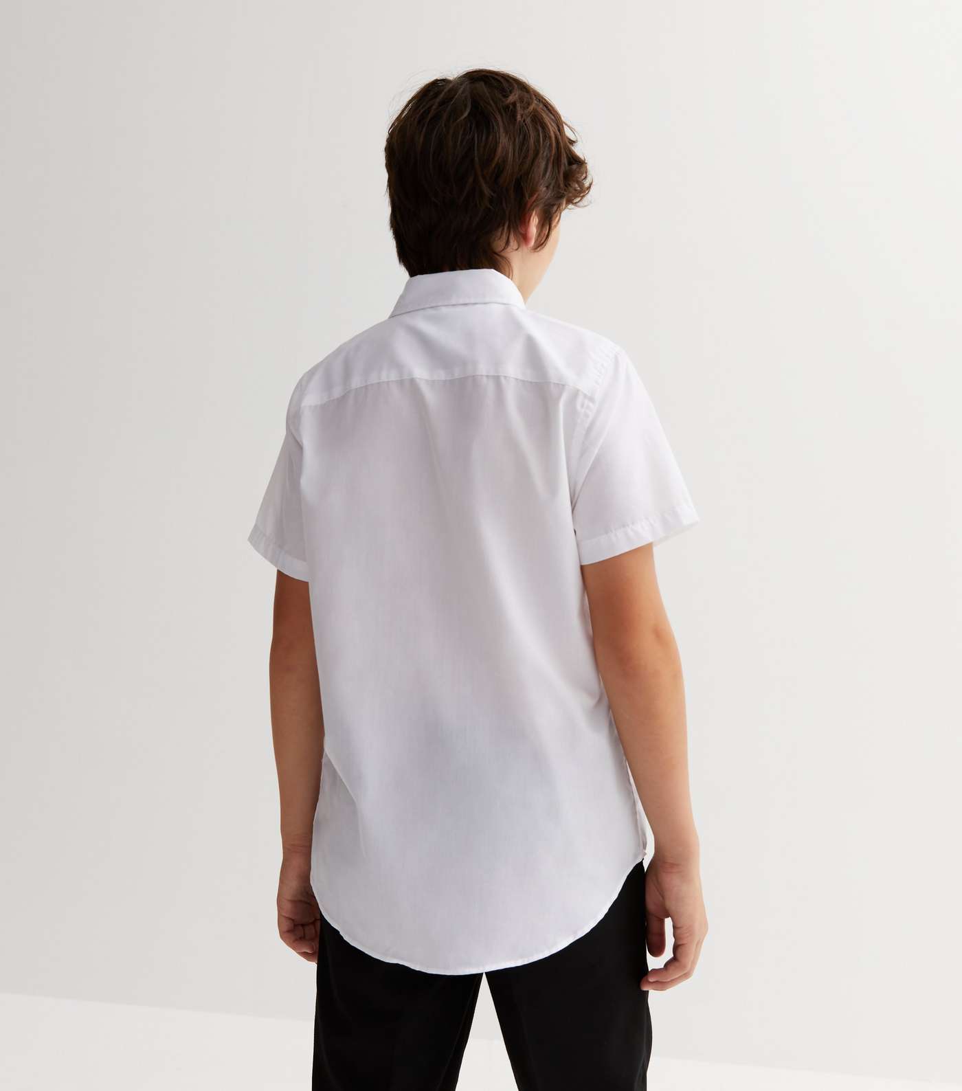 Boys 2 Pack White Short Sleeve Easy Care School Shirts Image 4