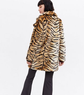 tiger print fur jacket