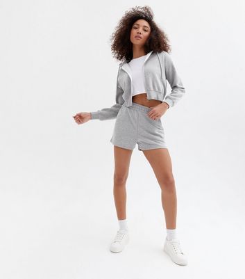 Pale Grey Jersey Shorts New Look