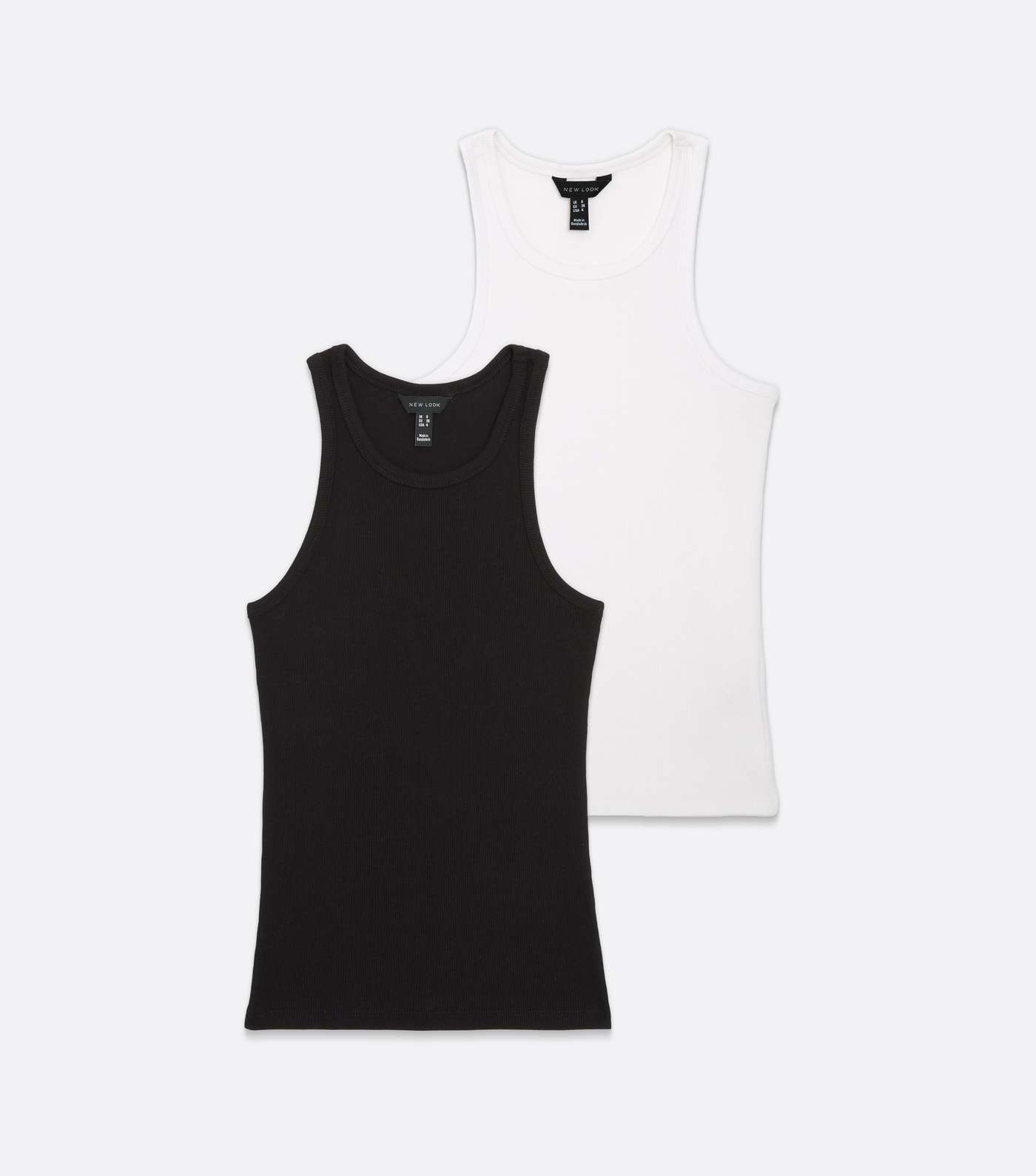 2 Pack White and Black Jersey Racer Vests Image 5