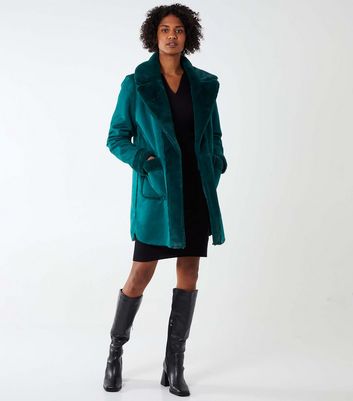 New look clearance blue fur coat