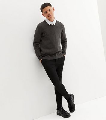 Grey v neck school on sale jumper