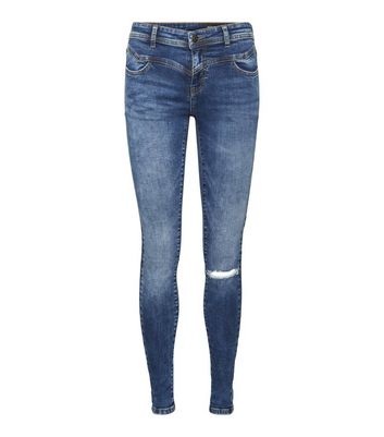 dark blue ripped skinny jeans