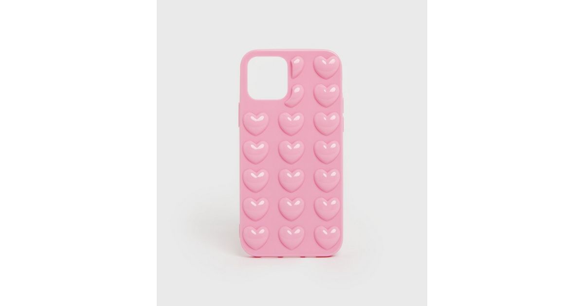 Pink Bubble Heart Phone Case for iPhone 12 New Look