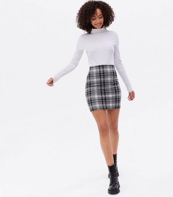 Damen Bekleidung Tall Black Check Mini Tube Skirt