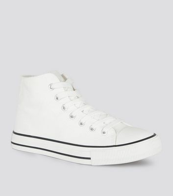 Girls White Canvas High Top Trainers | New Look