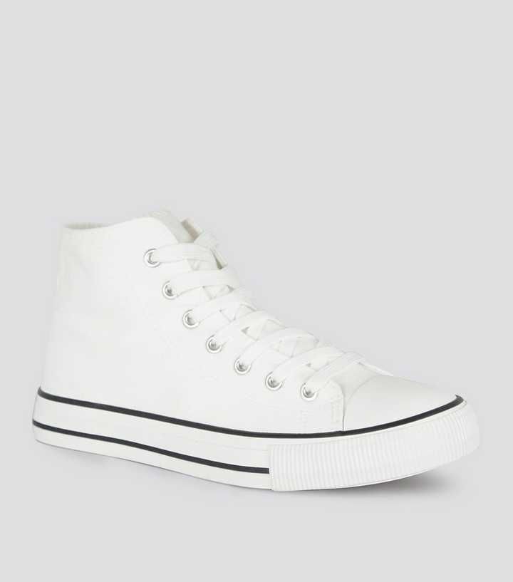 Girls White High Top Trainers