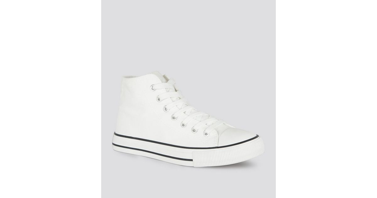 Girls White Canvas High Top Trainers New Look