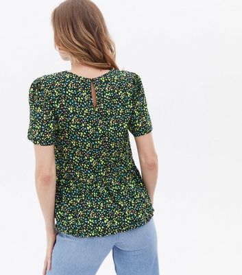 Click to view product details and reviews for Tall Black Ditsy Floral Crepe Peplum Blouse New Look.