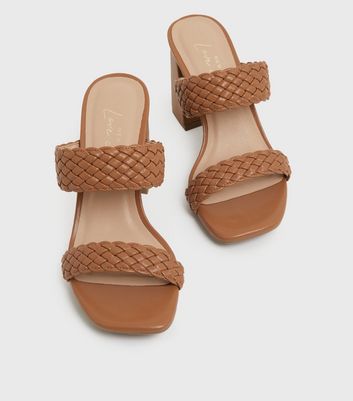 Leather sale tan mules