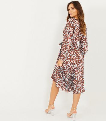 rust leopard print dress