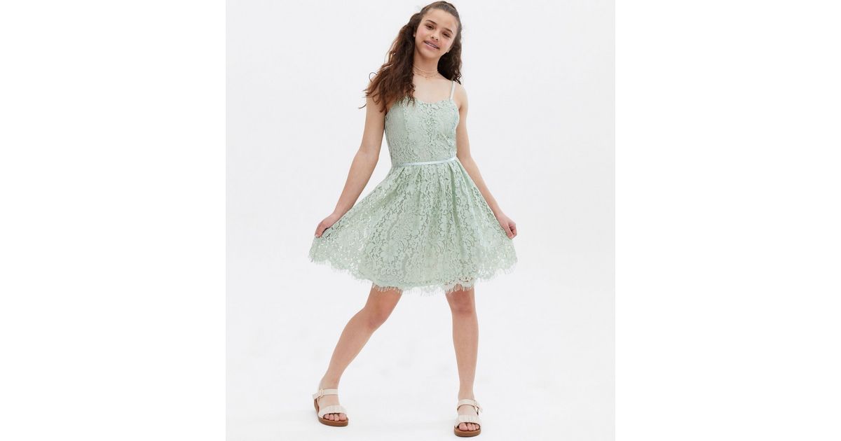 Lace Dress - Light green - Ladies