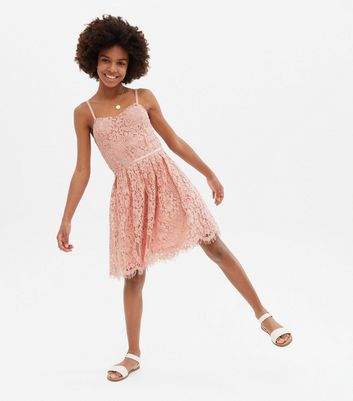 Pink lace hotsell dress girls