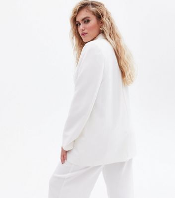 Click to view product details and reviews for Suits You White Revere Collar Blazer New Look.