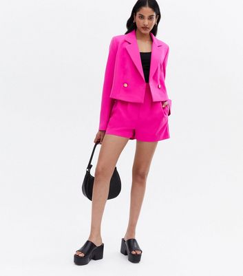 Hot pink deals cropped blazer