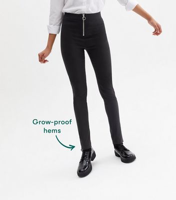 Girls Black Skinny School Trousers Age 12 Years Pull On Ponte Elastic Waist  NEW | eBay