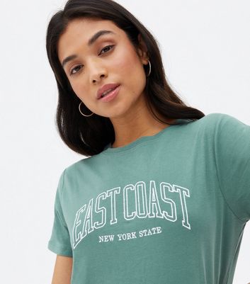 Click to view product details and reviews for Petite Green East Coast Logo T Shirt New Look.