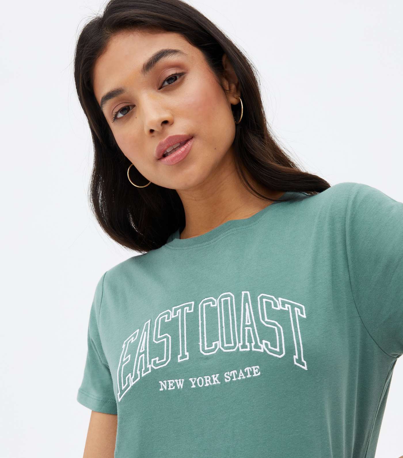 Petite Green East Coast Logo T-Shirt