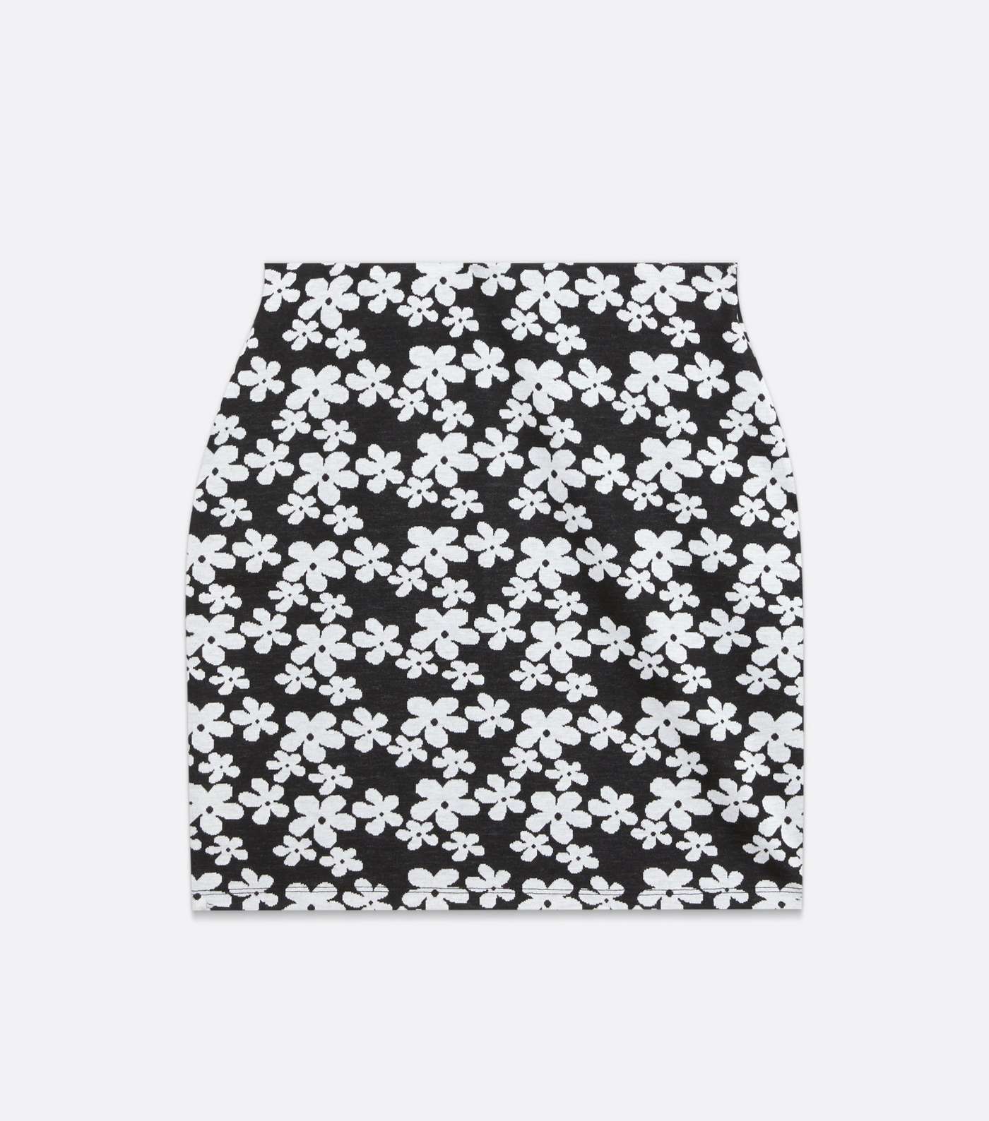 Black Floral Jersey Mini Tube Skirt Image 5