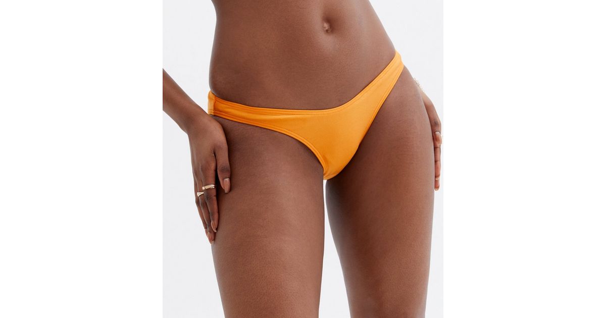 Bright Orange V Front Bikini Bottoms | New Look