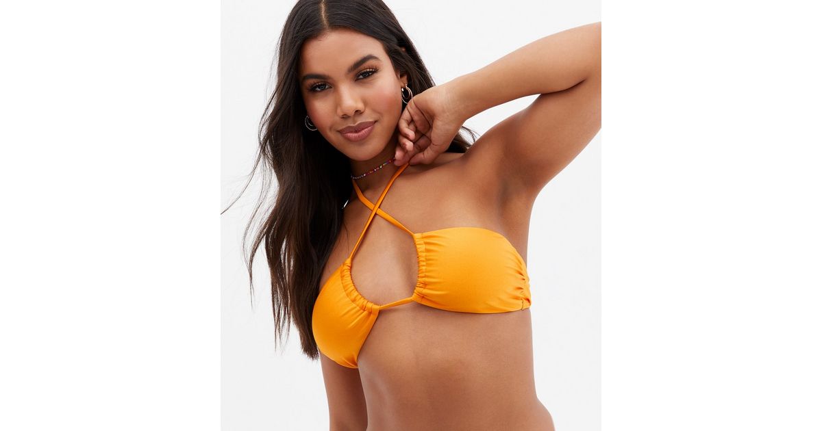Bright Orange Multiway Bandeau Bikini Top | New Look