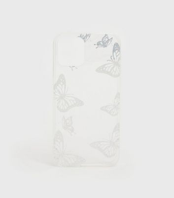 Clear Glitter Butterfly Phone Case for iPhone 12 New Look