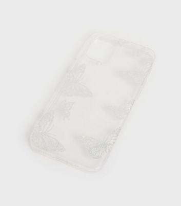 Clear Glitter Butterfly Phone Case for iPhone 12 New Look